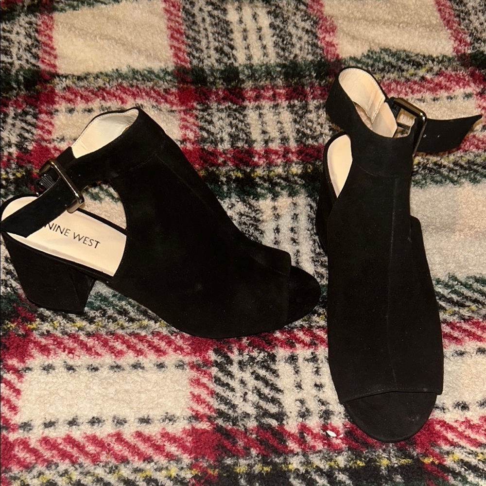 Nine West Black Heels with Chunky Heel